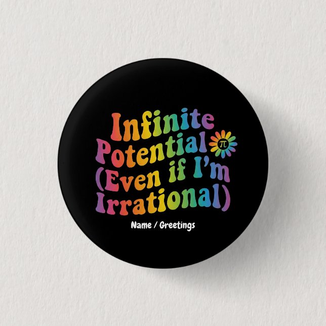 Badge Rond 2,50 Cm Rétro Potentiel Infini Irrationnel Jour de Pi Math (Devant)