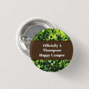Badge Rond 2,50 Cm Réunion Happy Camper Souvenir Voyage de camping en