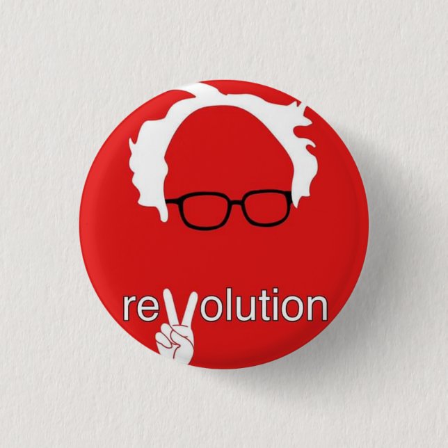Badge Rond 2,50 Cm Révolution Bernie Sanders 2016 (Devant)