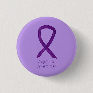 Badge Rond 2,50 Cm Ribbon de sensibilisation à la migraine