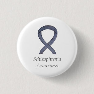 Badge Rond 2,50 Cm Ribbon de sensibilisation à la schizophrénie Éping