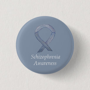 Badge Rond 2,50 Cm Ribbon de sensibilisation à la schizophrénie Éping