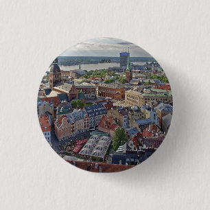Badge Rond 2,50 Cm Riga, Latvia cityscape photograph