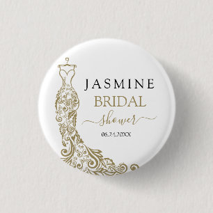 Badge Rond 2,50 Cm  Robe de soirée Gold Blush pour la fête de mariage