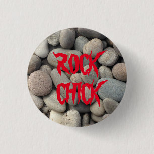 Badge Rond 2,50 Cm ROCK CHICK PILE EN PIERRE DE PIERRE Géologie
