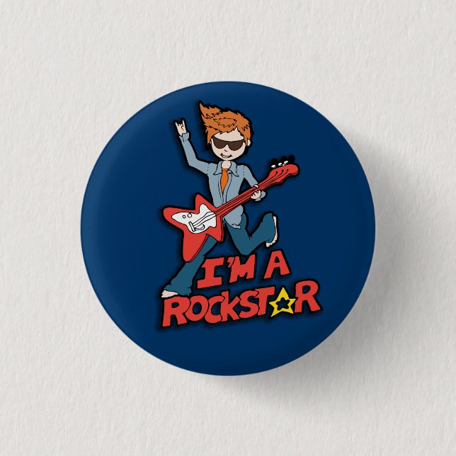 Badge Rond 2,50 Cm Rockstar guitar boy button (Devant)