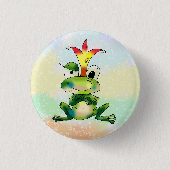 Badge Rond 2,50 Cm roi grenouille (Devant)
