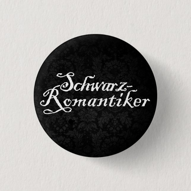 Badge Rond 2,50 Cm Romantique noir (Devant)