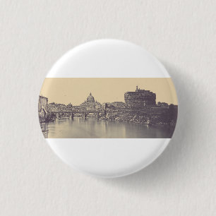 Badge Rond 2,50 Cm Rome Antique Château du Tibre et Beaux-Arts du Vat
