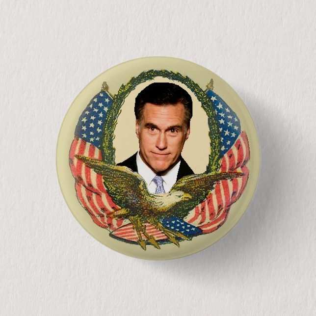 Badge Rond 2,50 Cm Romney Ryan Retro (Devant)