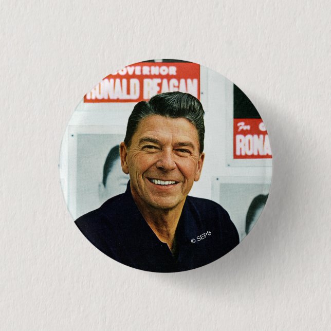 Badge Rond 2,50 Cm Ronald Reagan (Devant)
