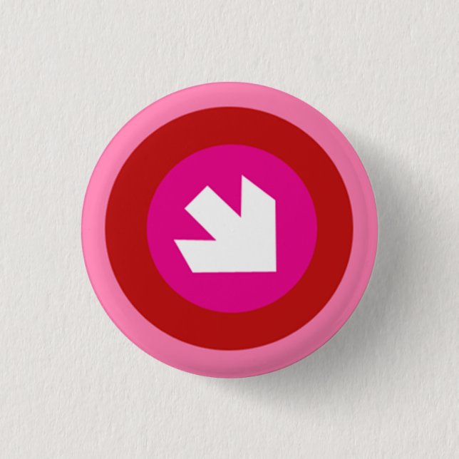 Badge Rond 2,50 Cm Rose avec la flèche (Devant)