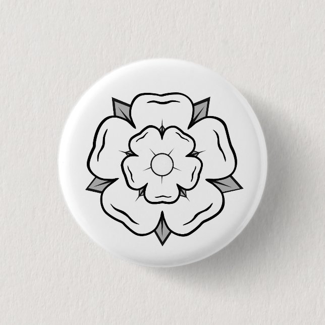 Badge Rond 2,50 Cm Rose blanche de York (Devant)