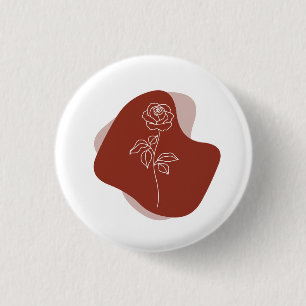 Badge Rond 2,50 Cm Rose Bohème Abstraite Minimaliste