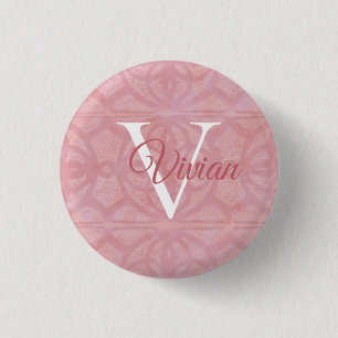 Badge Rond 2,50 Cm Rose cerise en fleur