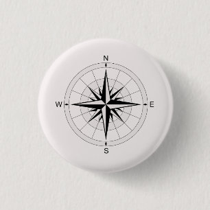 Badge Rond 2,50 Cm Rose Compass vintage