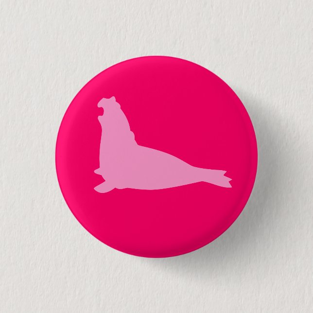 Badge Rond 2,50 Cm Rose de bouton de joint d'éléphant (Devant)