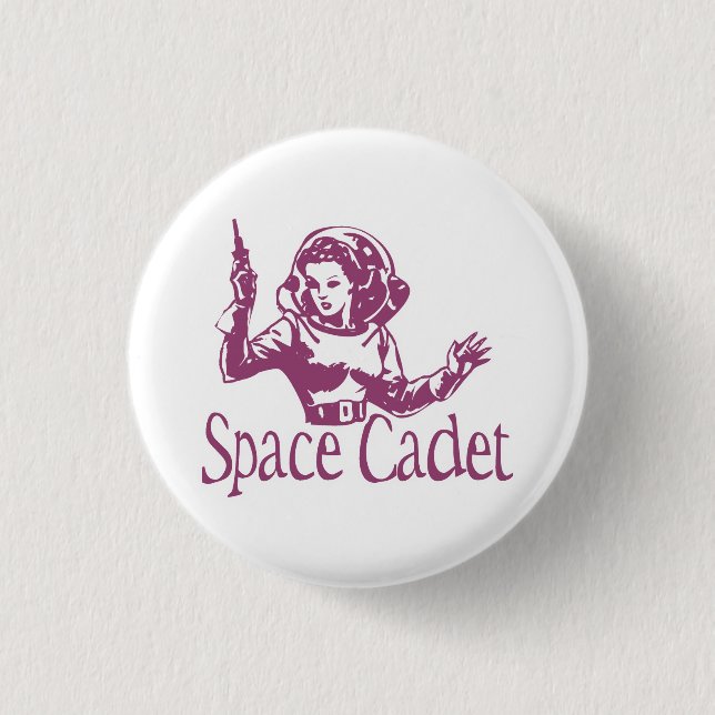 Badge Rond 2,50 Cm Rose de cadet de l'espace (Devant)