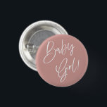 Badge Rond 2,50 Cm Rose Dusty / Rose Bohemian Baby Girl shower<br><div class="desc">Pour plus d'options de libellé d'invitation baby shower,  veuillez consulter la collection complète : https://www.zazzle.com/collections/dusty_pink_rose-119320912565185572?rf=238296117664346256</div>