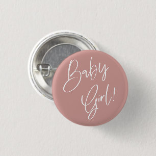 Badge Rond 2,50 Cm Rose Dusty / Rose Bohemian Baby Girl shower