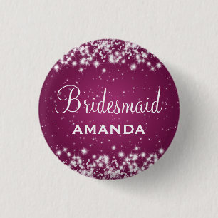 Badge Rond 2,50 Cm Rose élégant d'étincelle d'hiver de demoiselle