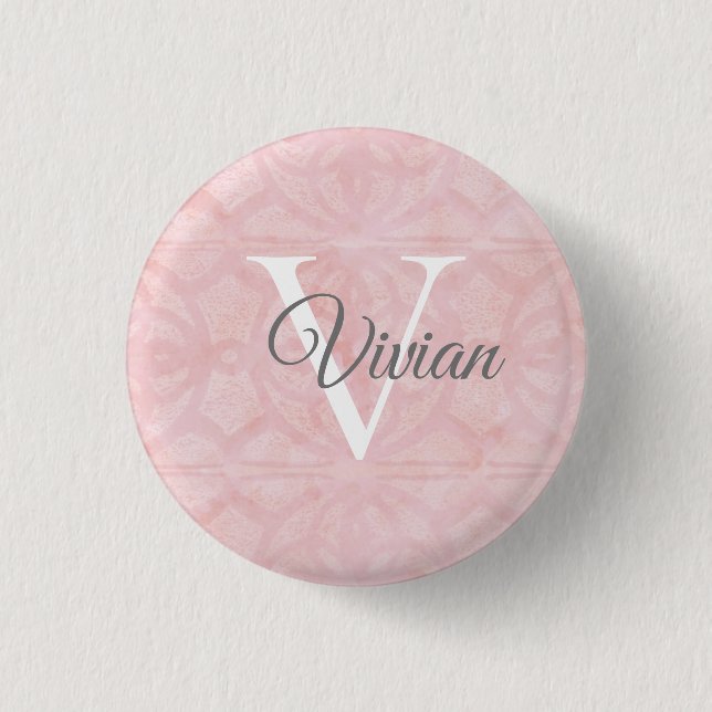 Badge Rond 2,50 Cm Rose en poudre (Devant)