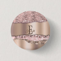 Rose Gold Tendance Diamants Paillettes Monogramme