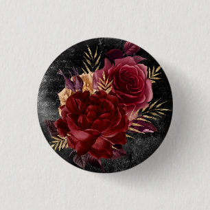 Badge Rond 2,50 Cm Rose gothique d'automne   Bouton