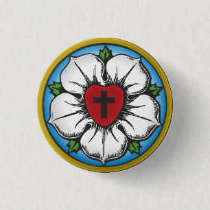 Badge Rond 2,50 Cm Rose luthérien