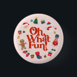 Badge Rond 2,50 Cm Rose Oh Quel Amusant Noël Favoris Anniversaire<br><div class="desc">Oh Quel Amusant ! Cette collection de Noël rose est la meilleure façon de fêter votre petit anniversaire avec style pendant la saison des fêtes magiques ! Ce forfait modèle imprimable est conçu pour rendre inoubliable la fête d'anniversaire d'hiver de votre enfant.</div>