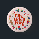 Badge Rond 2,50 Cm Rose Oh Quel Amusant Noël Favoris Anniversaire<br><div class="desc">Oh Quel Amusant ! Cette collection de Noël rose est la meilleure façon de fêter votre petit anniversaire avec style pendant la saison des fêtes magiques ! Ce forfait modèle imprimable est conçu pour rendre inoubliable la fête d'anniversaire d'hiver de votre enfant.</div>