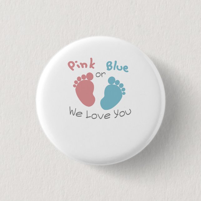 Badge Rond 2,50 Cm Rose ou bleu nous vous aimons que le genre (Devant)
