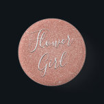 Badge Rond 2,50 Cm Rose Rose Parties scintillant Or & Fleur Étincelle<br><div class="desc">Flower Girl Wedding Party Faux Sparkle et Parties scintillant Rose Gold Blush Pink Papier Buttons sont parfaits pour un Mariage ou une Fête des mariées Rose Gold ou Rose.</div>