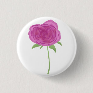 Badge Rond 2,50 Cm Rose rose simple aquarelle