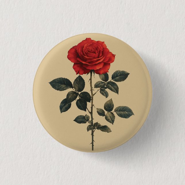 Badge Rond 2,50 Cm Rose rouge (Devant)