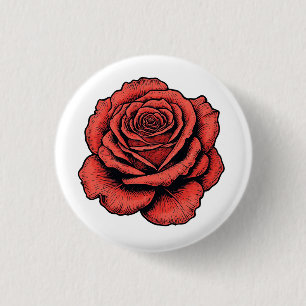 Badge Rond 2,50 Cm Rose rouge