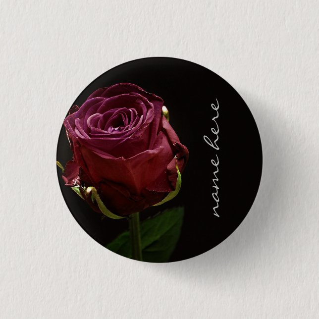 Badge Rond 2,50 Cm Rose rouge personnalisée (Devant)