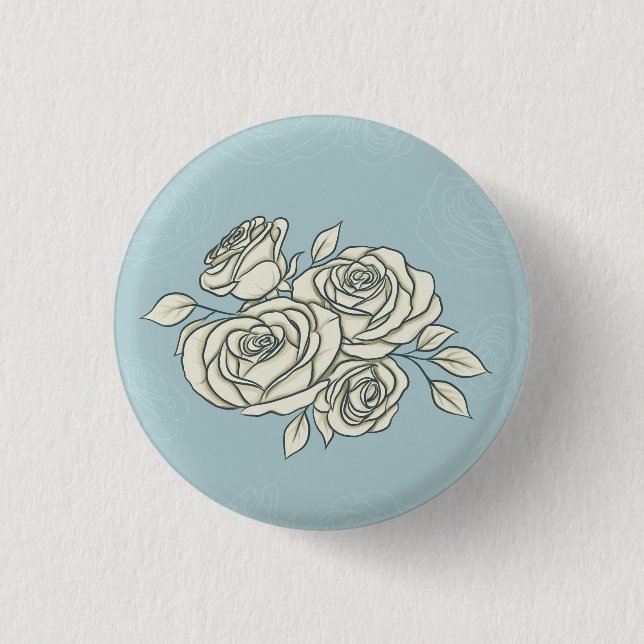 Badge Rond 2,50 Cm Roses délicates (Devant)
