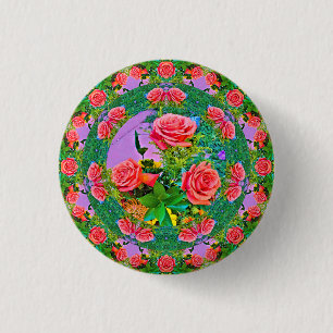 Badge Rond 2,50 Cm Roses roses
