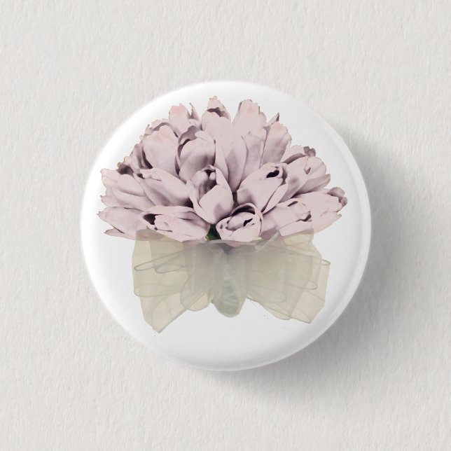 Badge Rond 2,50 Cm Roses roses roses ~ Bouton (Devant)