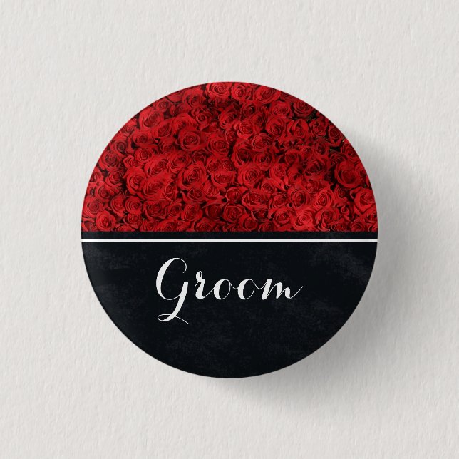 Badge Rond 2,50 Cm Roses rouges Mariage de chambre (Devant)