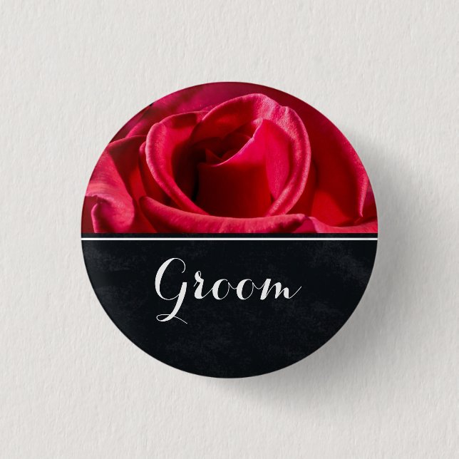 Badge Rond 2,50 Cm Roses rouges Mariage de chambre (Devant)