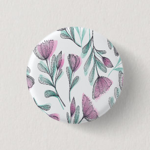 Badge Rond 2,50 Cm Roses violettes