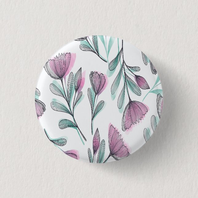 Badge Rond 2,50 Cm Roses violettes (Devant)
