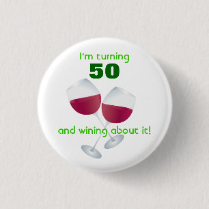 Badge Rond 2,50 Cm Rotation de 50 avec le bouton en verre de vin