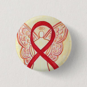 Badge Rond 2,50 Cm Rouge Angle de sensibilisation Ruban d'art personn
