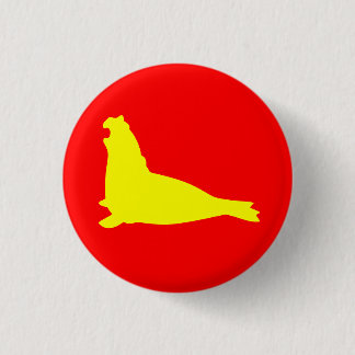 Badge Rond 2,50 Cm Rouge de jaune de bouton de joint d'éléphant