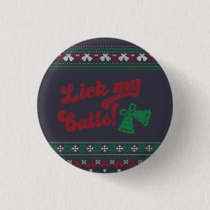 Badge Rond 2,50 Cm Rouge Vert Lick Mes Boules Villant Noël
