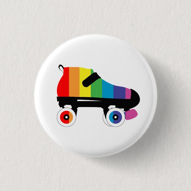 Badge Rond 2,50 Cm roulettes arc-en-ciel (Devant)
