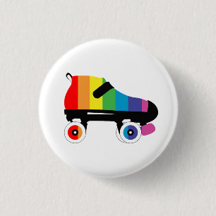 Badge Rond 2,50 Cm roulettes arc-en-ciel